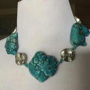 Turquoise Imitation Stone Neckless 18''